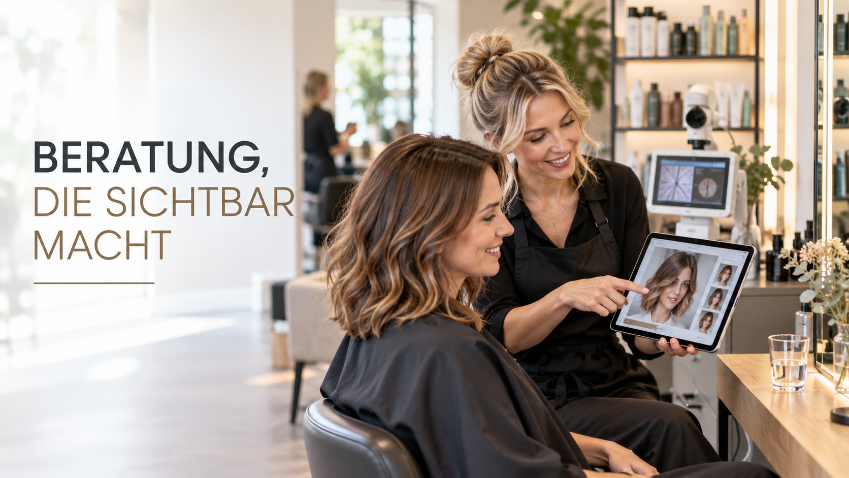 Digitale Frisurenberatung im modernen Friseursalon