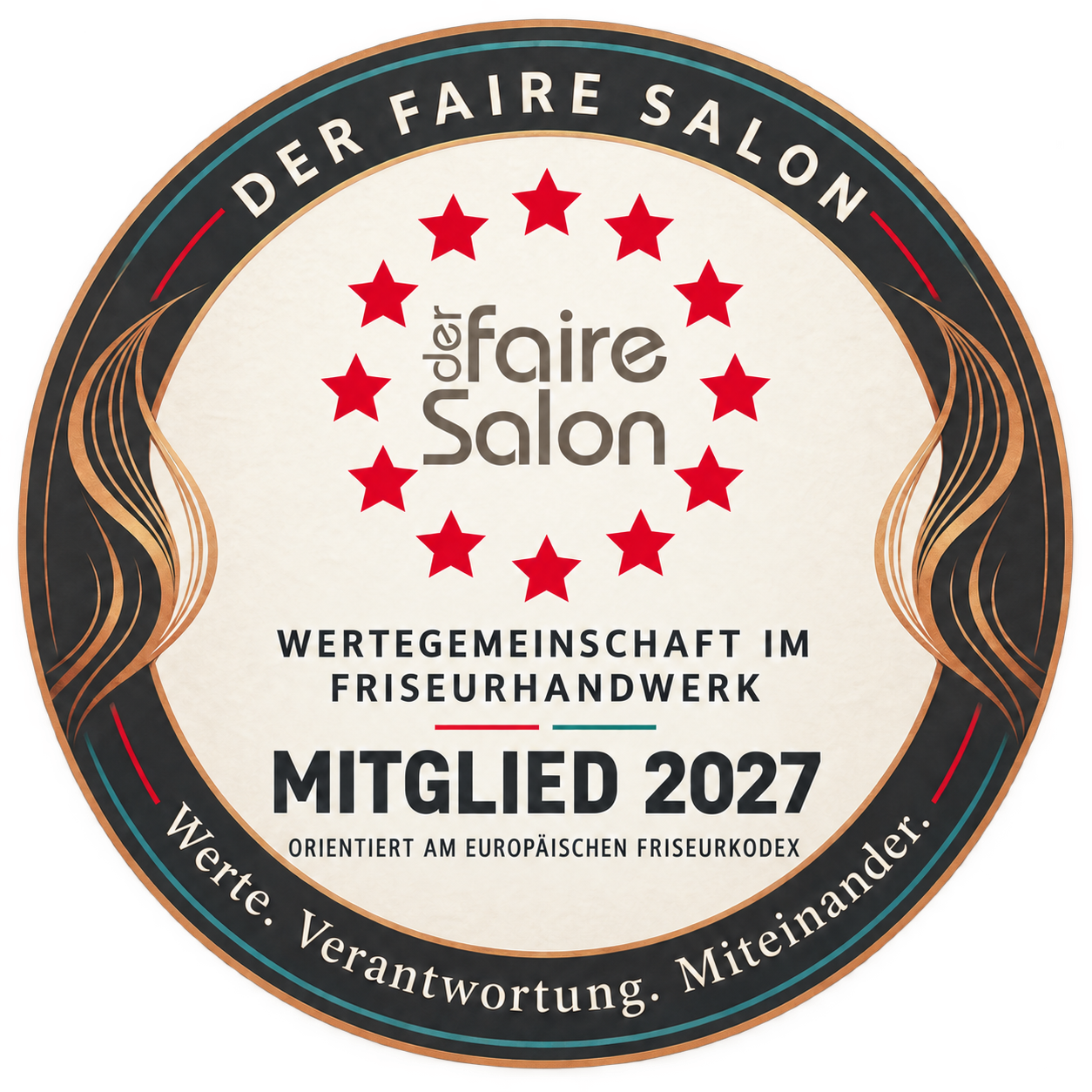 Rundes Mitgliedszeichen von Der faire Salon
